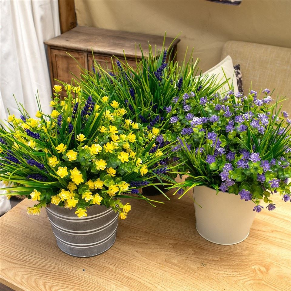 Simulation Potted Reed Grass With Purple Flower And Green Leaves For Indoor Outdoor Decor high quality